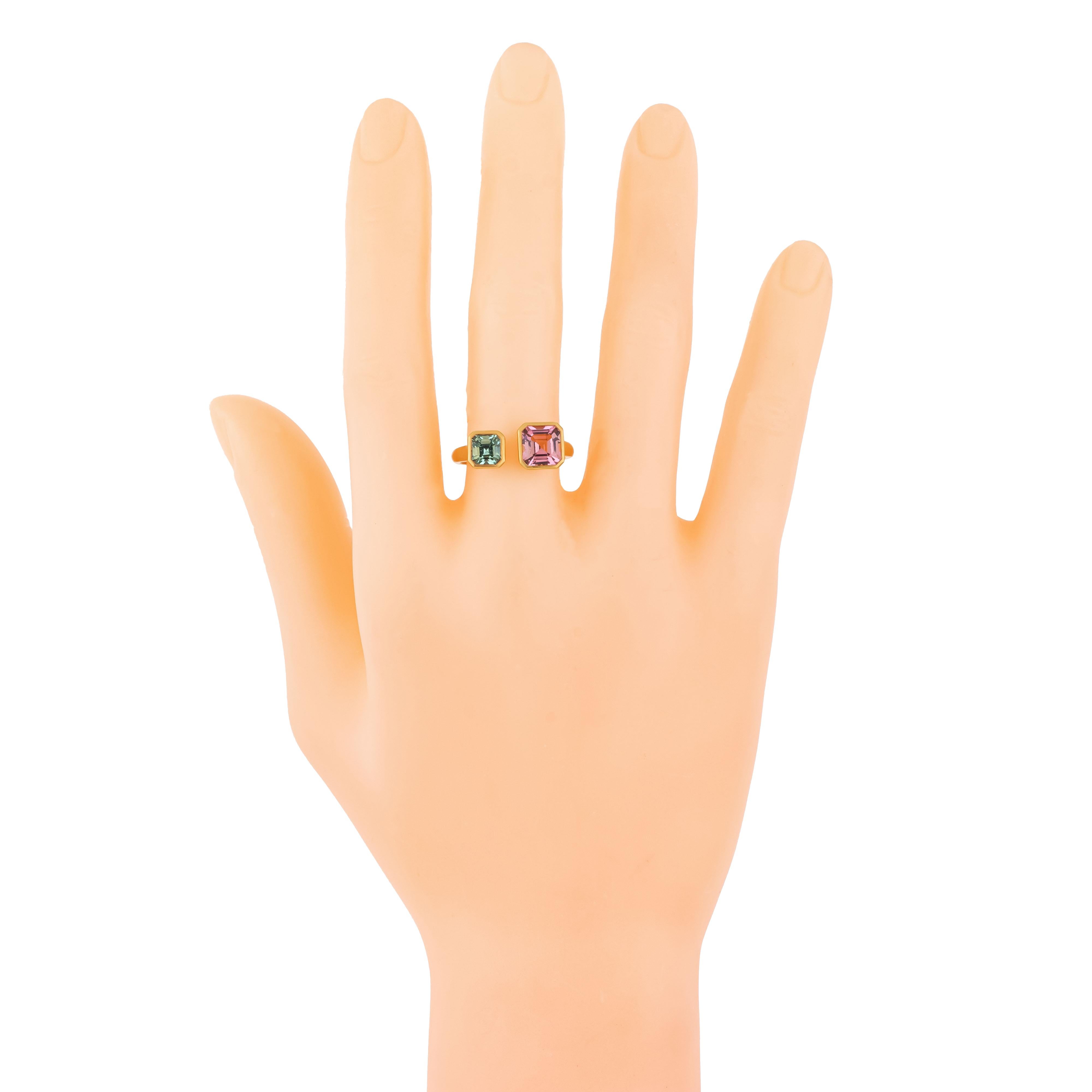Modern 18 Karat Gold 3.21 Carat Tourmaline Fashion Ring For Sale