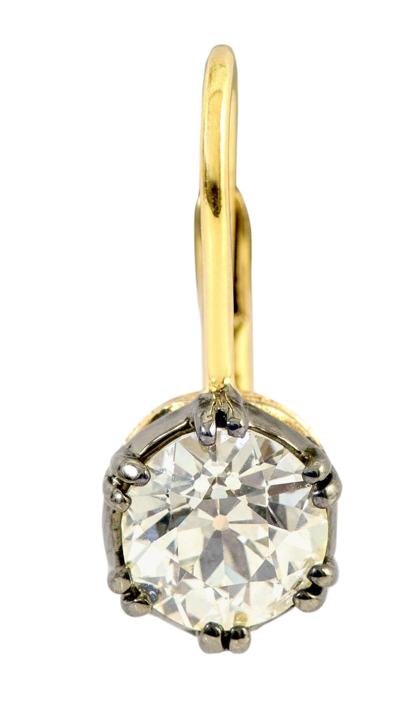 solitaire diamond drop earrings
