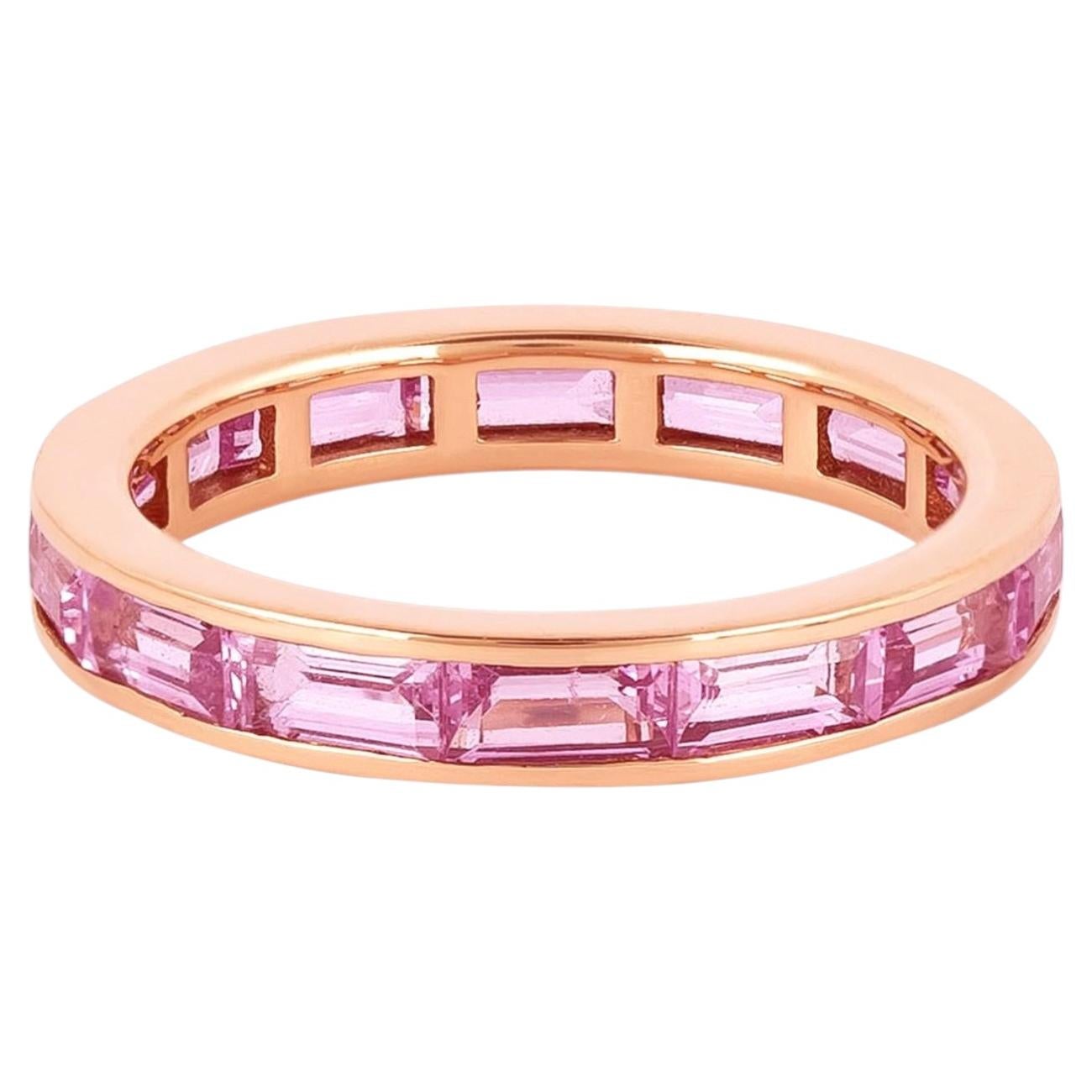 18 Karat Gold 3.29 Carat Pink Sapphire Infinity Statement Ring