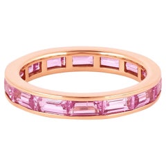 18 Karat Gold 3.29 Carat Pink Sapphire Infinity Statement Ring 