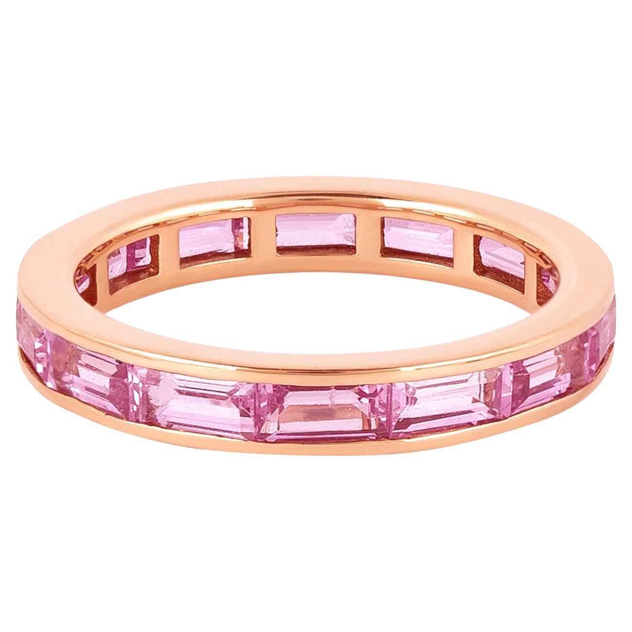 18 Karat Gold 3.29 Carat Pink Sapphire Infinity Statement Ring