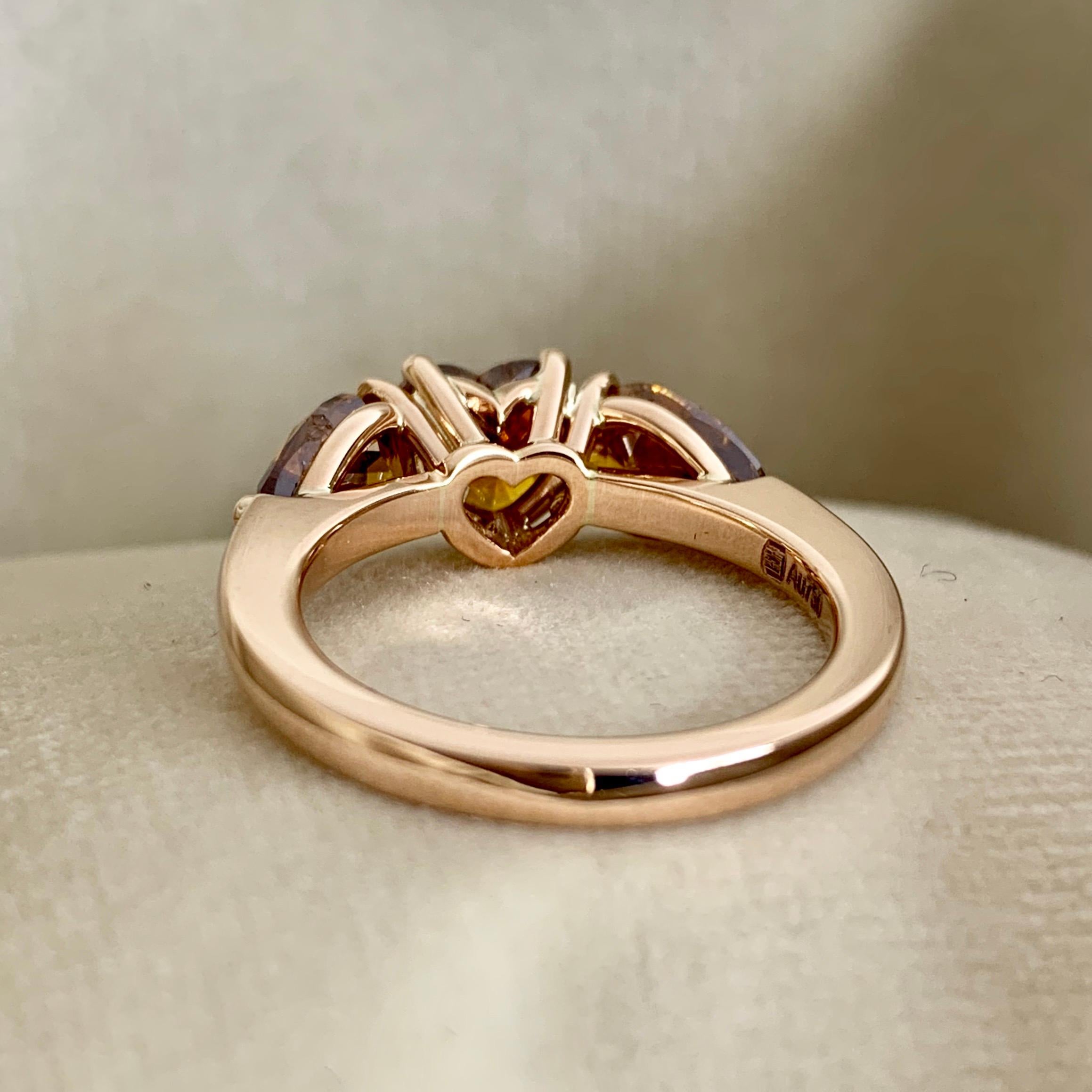 18 carat gold ring with 3 diamonds