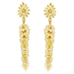 18 Karat Gold 44.62 Carat Fancy Diamond Briolette Drop Earrings
