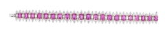 Pulsera de estilo contemporáneo de zafiro rosa y diamantes de 36,91 quilates en oro de 18 quilates