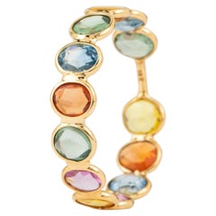 18 Karat Gold 3.85 Carat Multi-Sapphire Eternity Ring