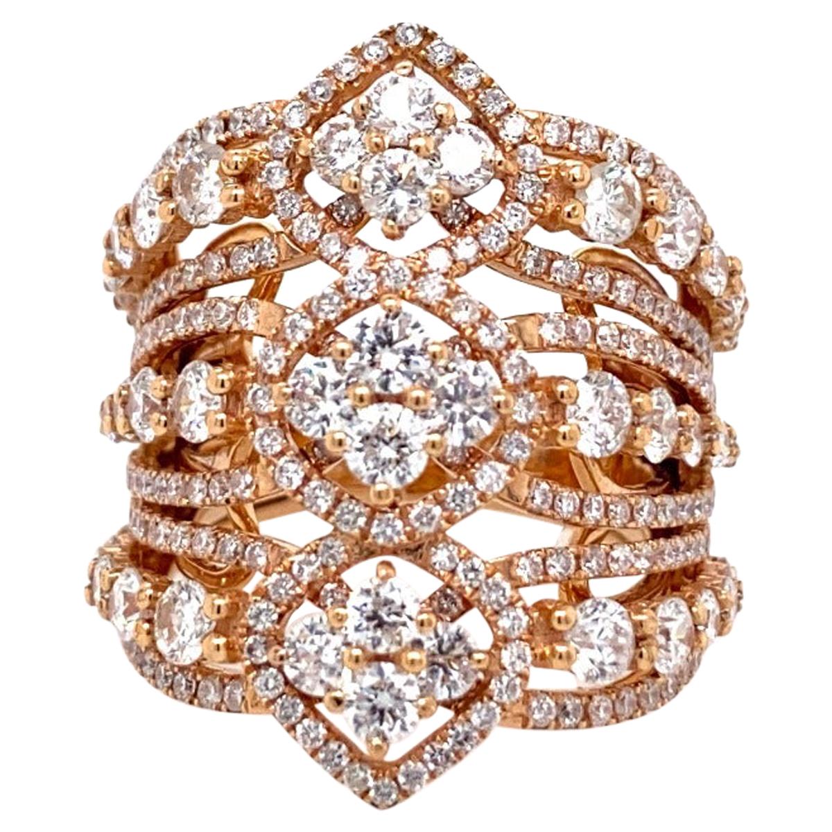 18 Karat Gold 4 Carat Diamond Ring For Sale