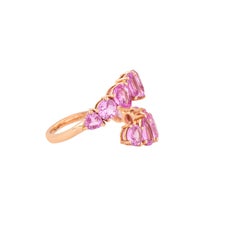 Bague mode en or 18 carats avec saphir rose de 4,29 carats