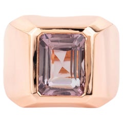 18K Gold 4.4ct Tourmaline Ring with Diamonds, Modern Design