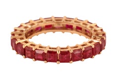 18 Karat Gold 4.48 Carat Ruby Eternity Cocktail Ring