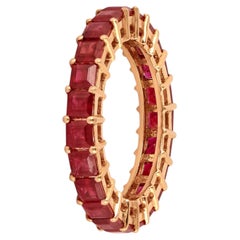 18 Karat Gold 4.48 Carat Ruby Eternity Cocktail Ring
