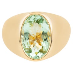 18 Karat Gold 4,5 Karat Grüner Amethyst Solitär Ring mit Solitär