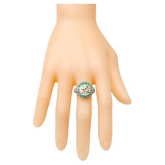 18 Karat Gold 5.56 Carat Solitaire Diamond Old European Cut Art-Deco Style Ring