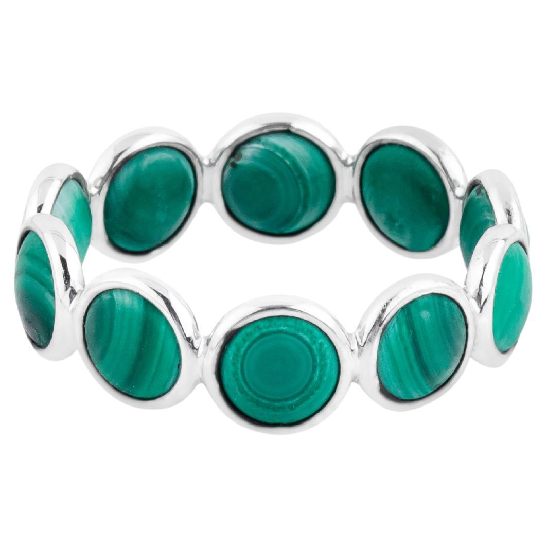 18 Karat Gold 5.77 Carat Malachite Infinity Band Ring For Sale
