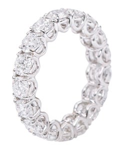 5.79 Carats E VVS1 GIA Certified Brilliant-Cut Diamond Eternity Band Ring