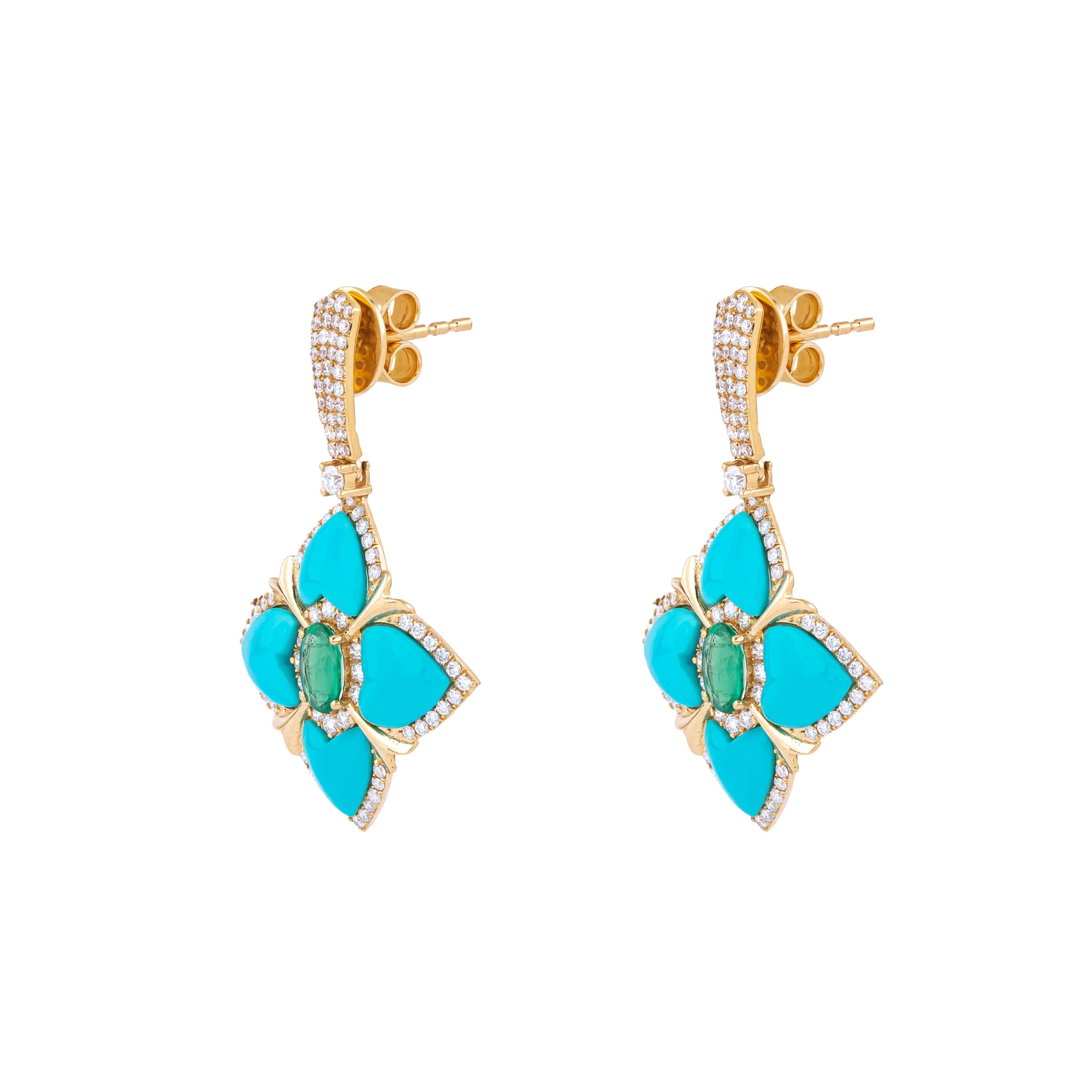 Elegance and refinement define the 18 Karat Gold 6.02 Carat Diamond and Aquamarine Dangle Earrings. These uniquely crafted pieces blend luxurious materials with exceptional craftsmanship, creating jewelry that exudes both grace and sophistication.