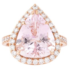 18 Karat Gold 7,11 Karat Diamant und Morganit Mode-Ring