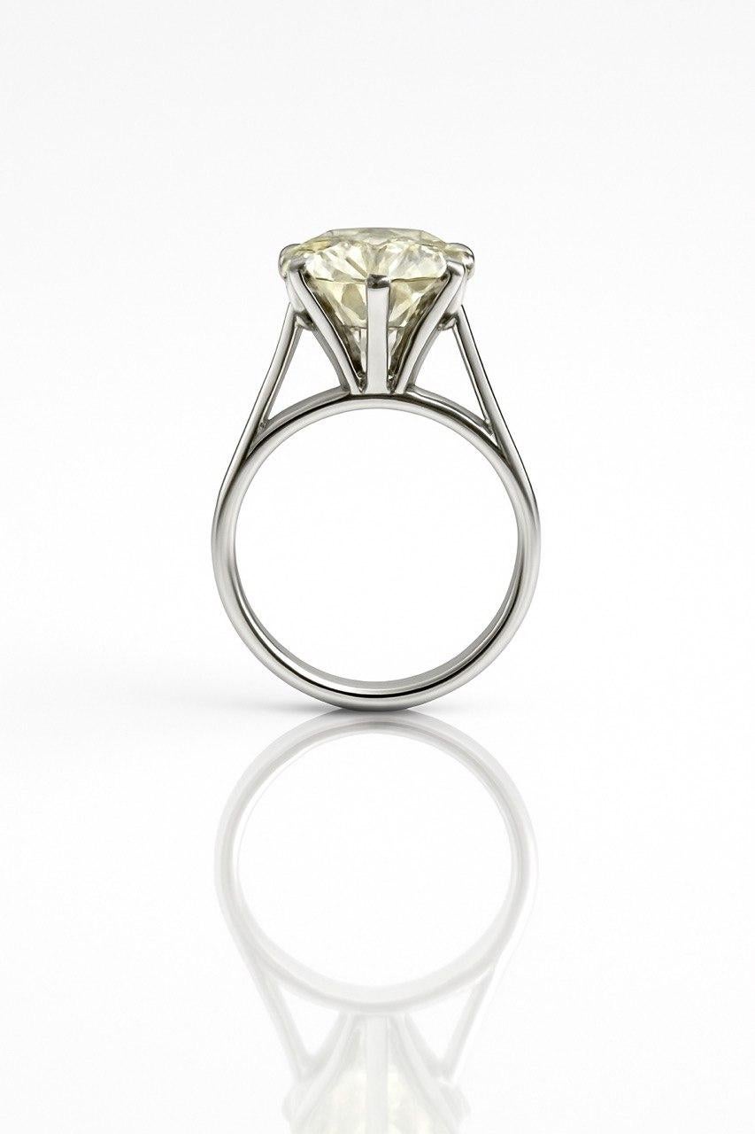 18 Karat Gold 7,15 Karat Solitär-Diamant-Ring im alteuropäischen Schliff. im Angebot 1