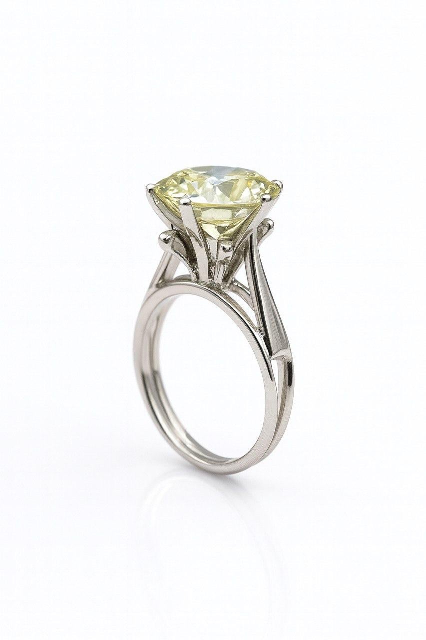 18 Karat Gold 7,15 Karat Solitär-Diamant-Ring im alteuropäischen Schliff. im Angebot 2