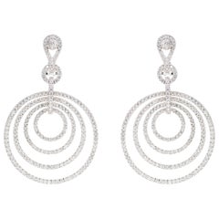 18 Karat Gold 7.26 Carat Brilliant-Cut Diamond Dangle Earrings in Modern Style