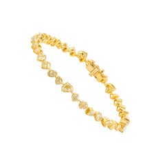 18 Karat Gold 7.89 Carat Yellow Diamond Tennis Bracelet