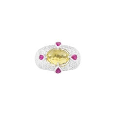 18 Karat Gold 8.07 Carat Color Stone and Diamond Fashion Ring
