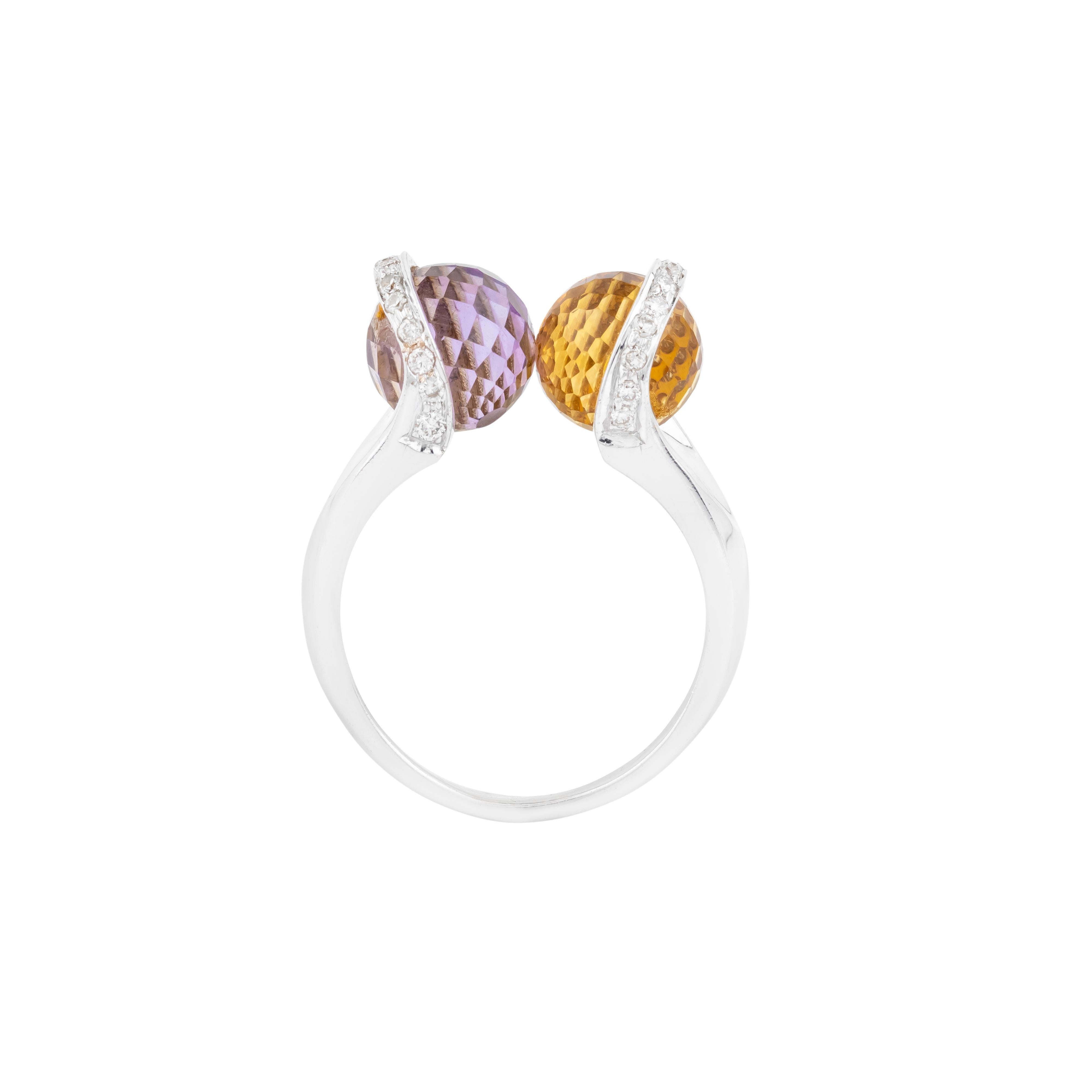 18 Karat Gold 8.13 Carat Color Stone and Diamond Fashion Ring In New Condition For Sale In Jaipur, IN
