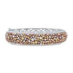 18 Karat Gold 8.25 Carat Total Weight Natural Fancy Multi-Color Diamond Bracelet