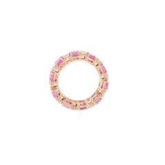 18 Karat Gold 8.81 Carat Diamond and Pink Sapphire Eternity Band Ring