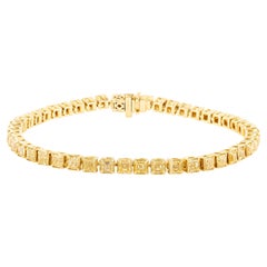 Bracciale tennis in oro 18 carati con diamante giallo da 8,95 carati