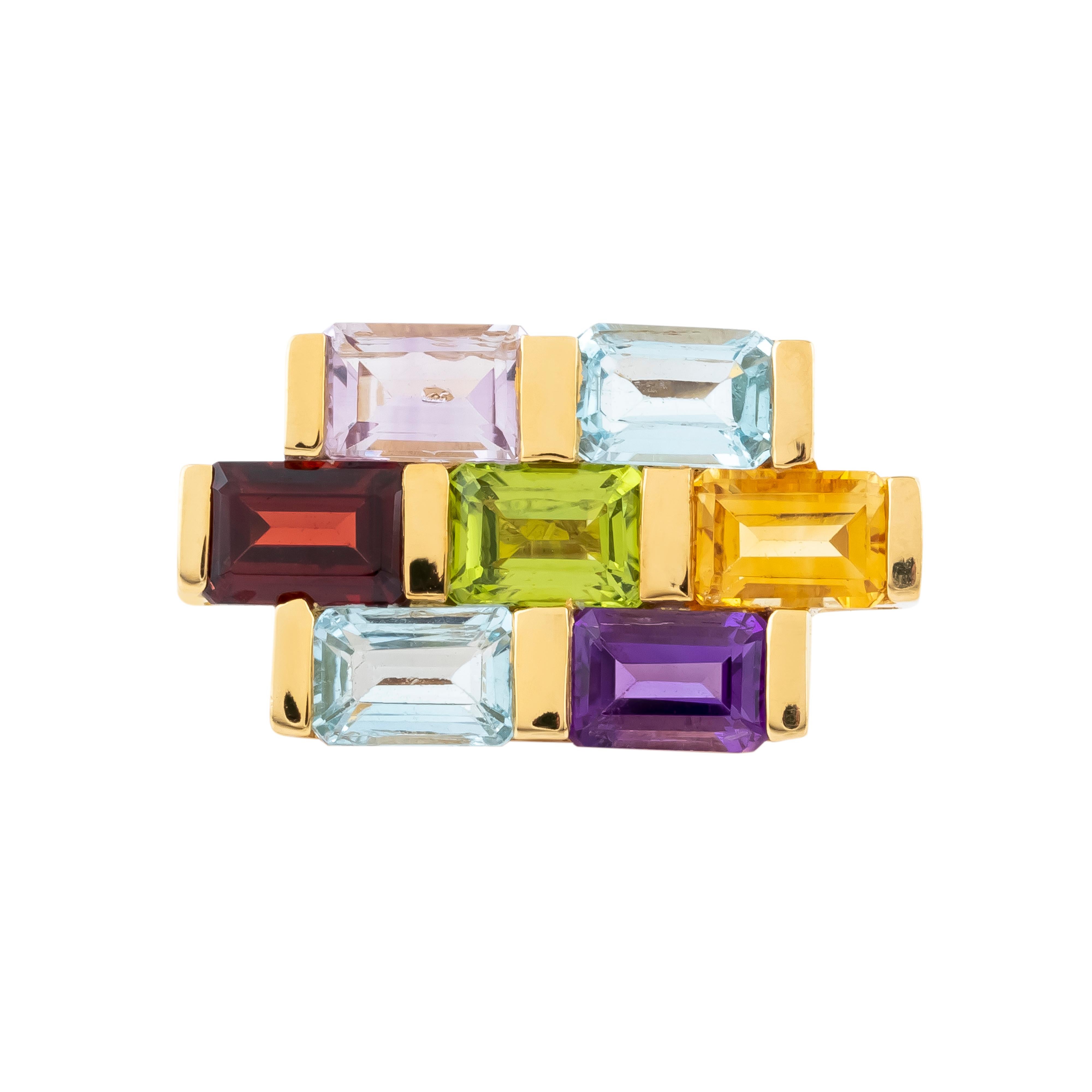Boutons de manchette en or 18 carats de 9,05 carats de couleur mixte en vente 1