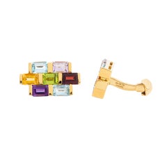 18 Karat Gold 9.05 Carat Mix-Stones Cufflinks