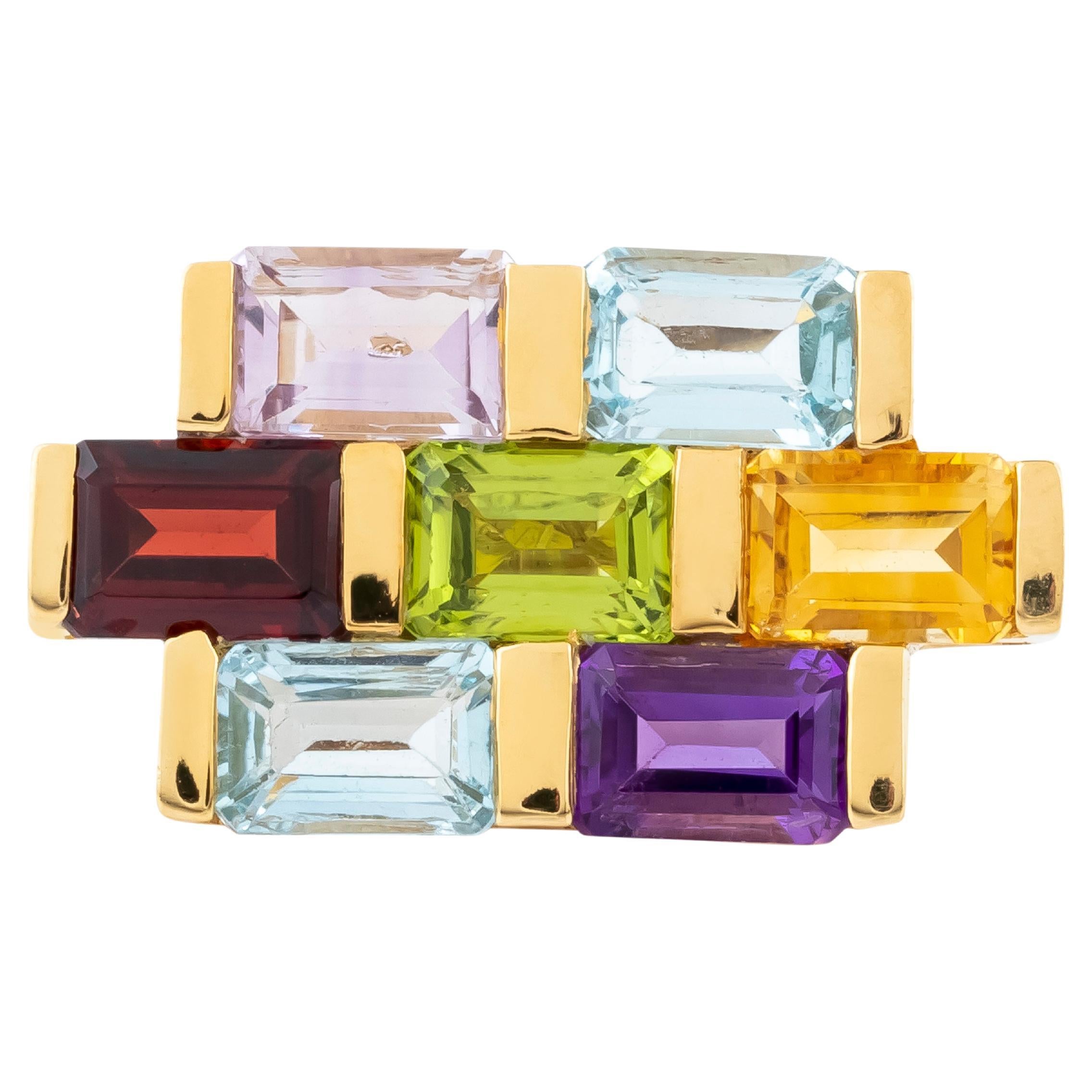 Contemporain Boutons de manchette en or 18 carats de 9,05 carats de couleur mixte en vente