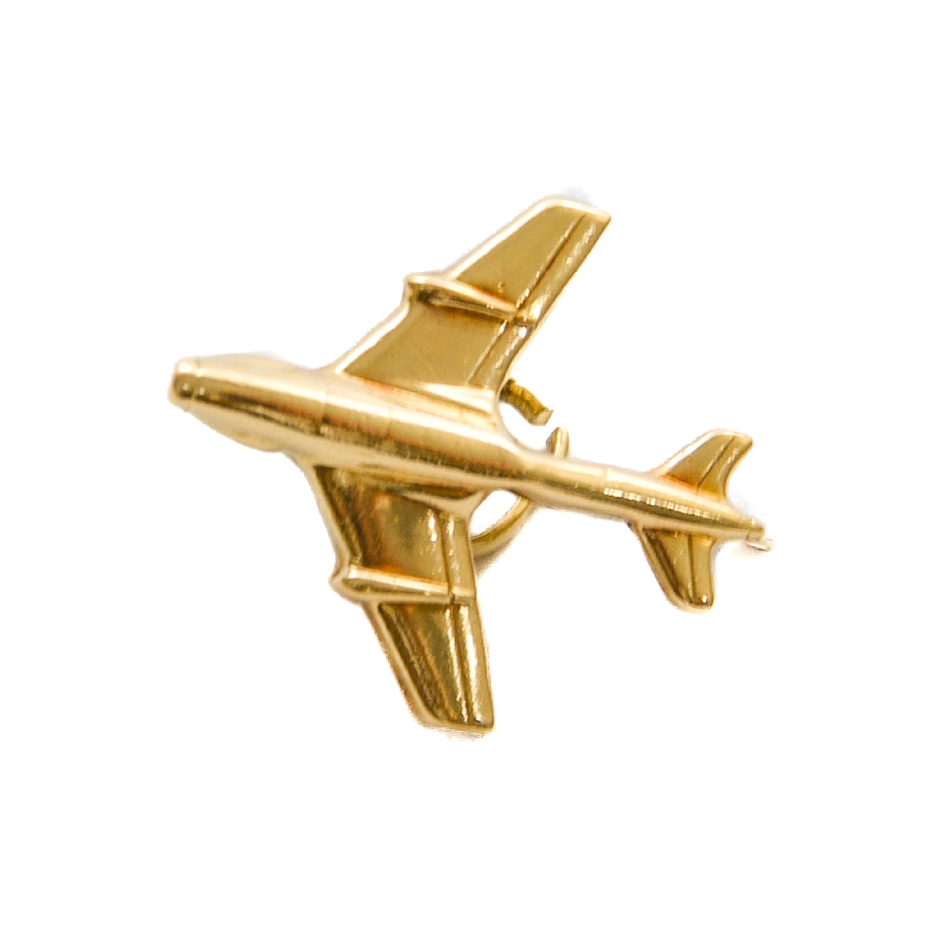 Ciondolo con charme a forma di aereo in oro 18 carati in vendita 3