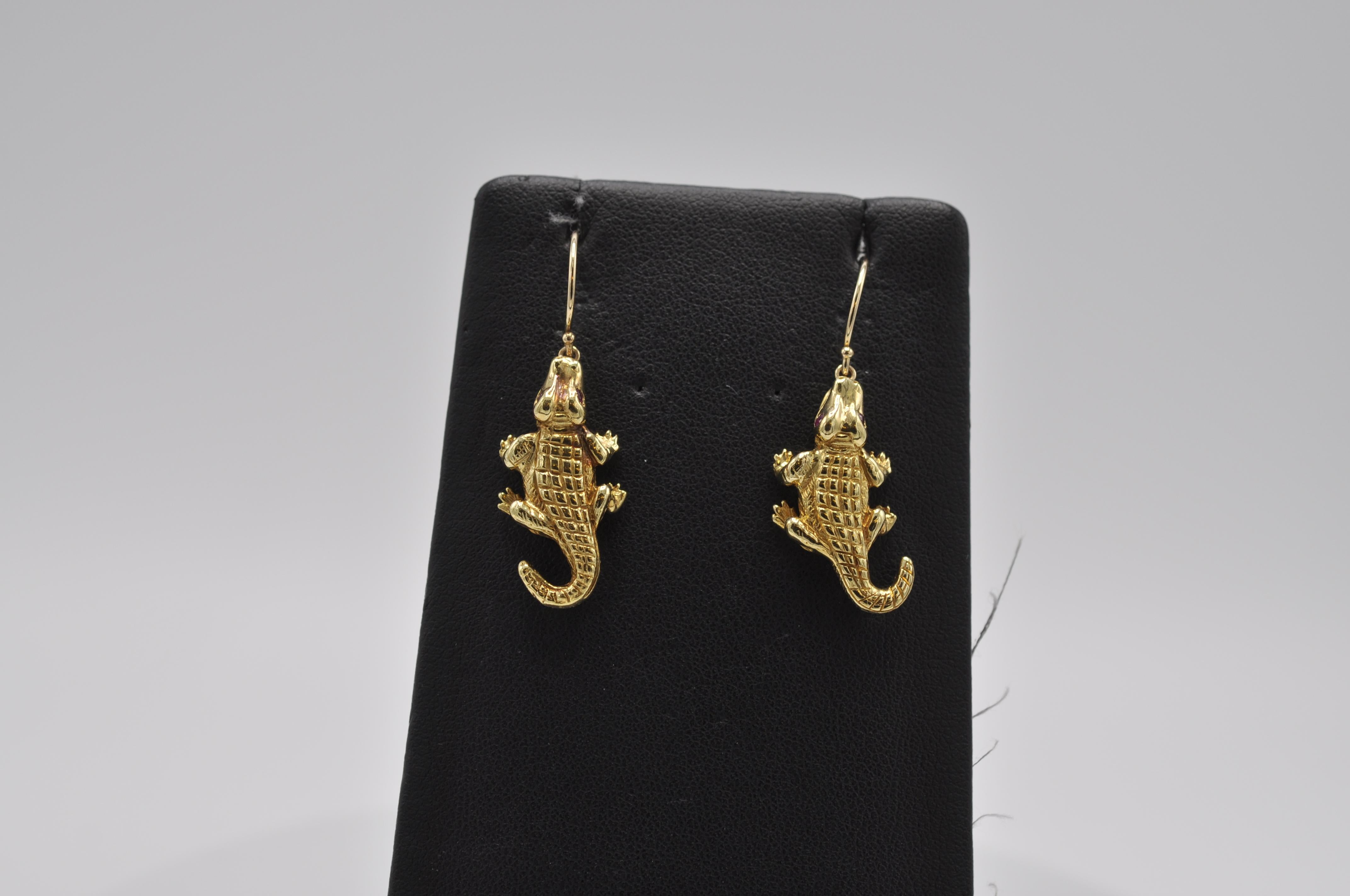 alligator earrings dangle