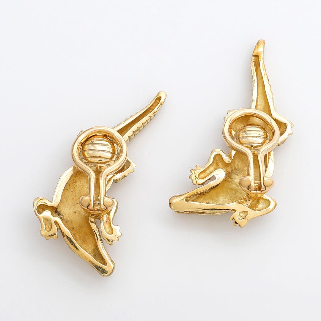 gold crocodile earrings