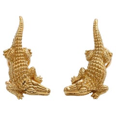Alligator earrings - 18 karat yellow gold