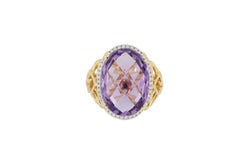 18 Karat Gold Amethyst- und Diamantring