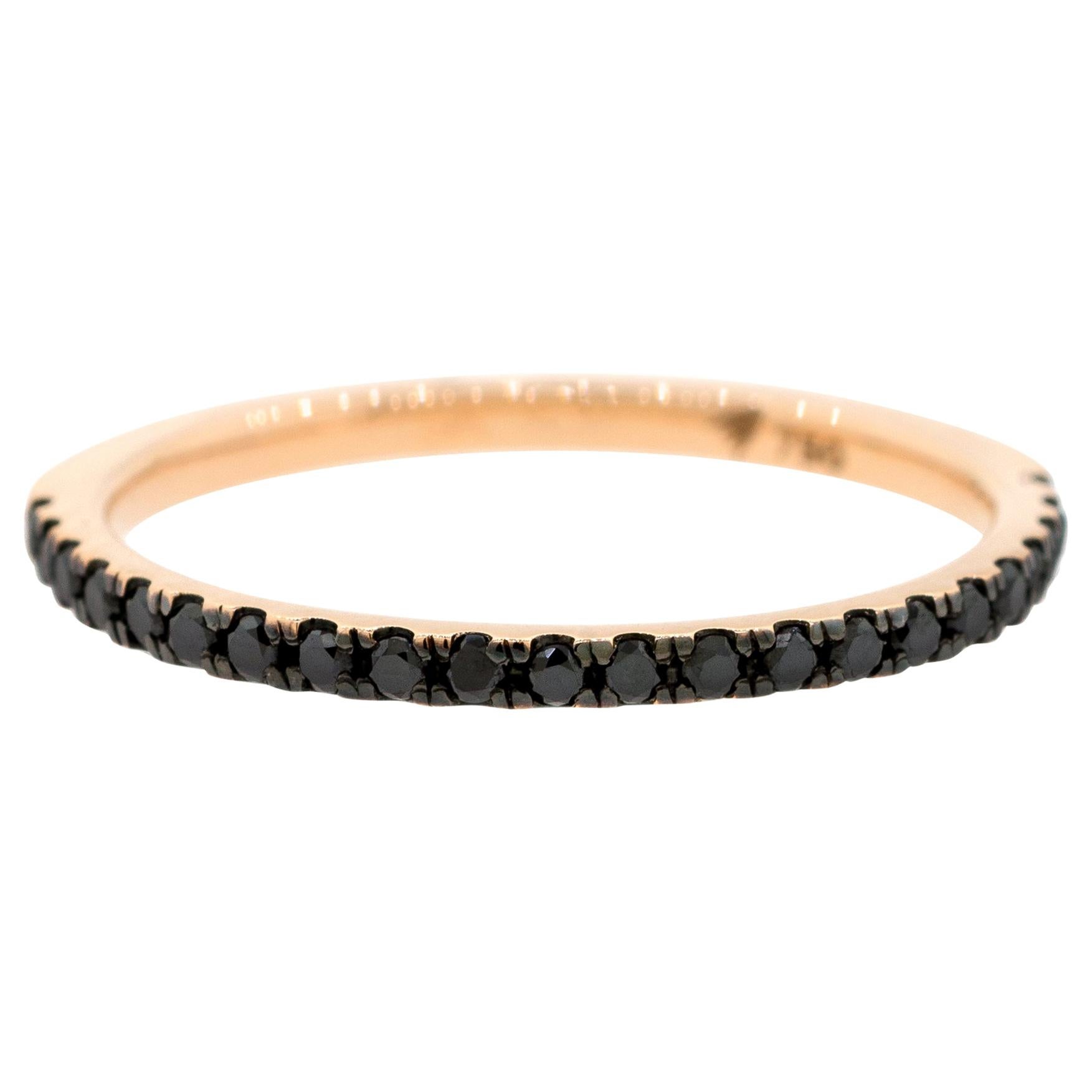 18 Karat Gold and 0.21 Carat Black Diamond Half Stack Eternity Ring by Alessa For Sale