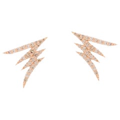 Alessa Mini Signature Pave Earrings 18 Karat Rose Gold Signature
