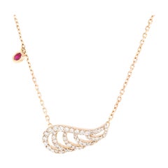 Alessa Ruby Swan Pave Necklace 18 Karat Rose Gold Give Wings Collection
