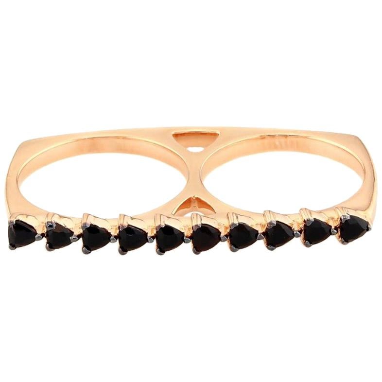 Alessa Double Spear Ring 18 Karat Rose Gold Amara Collection For Sale