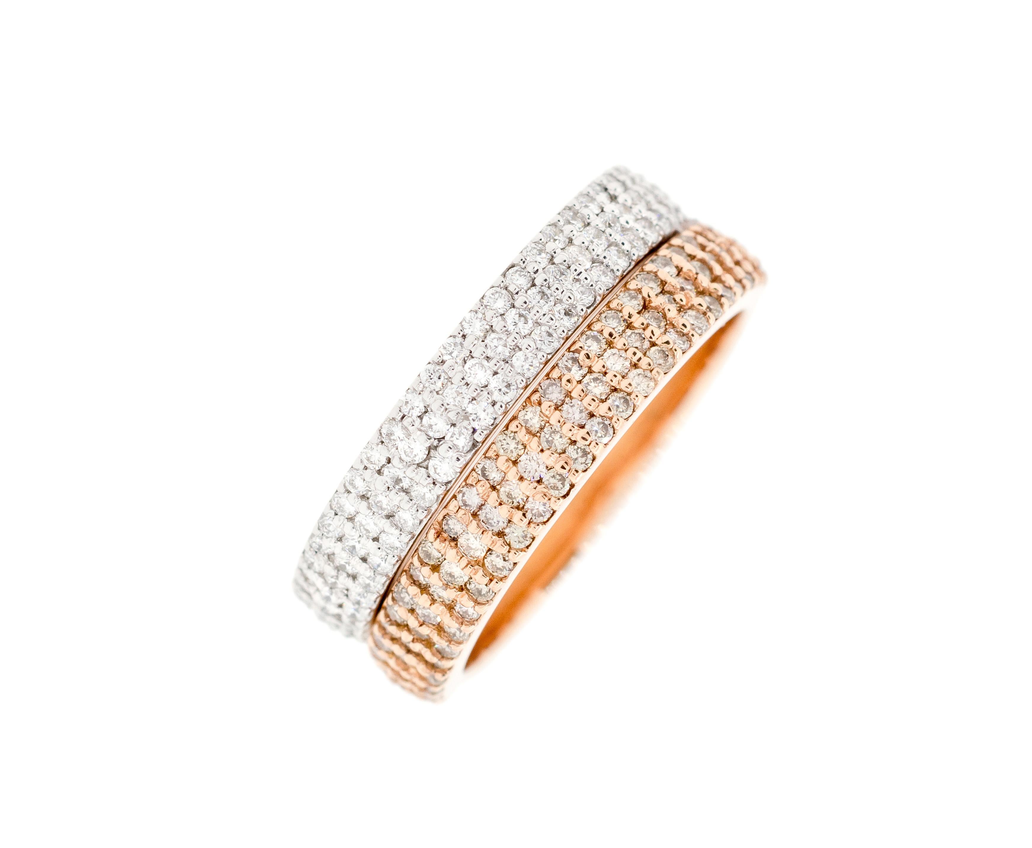 Contemporary Alessa Domed Pave Ring 18 Karat White Gold Essentials Collection For Sale