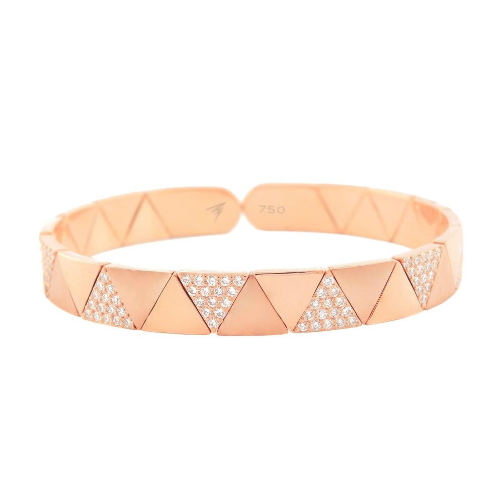 Alessa Duo Solo Full Pave Bracelet 18 Karat Rose Gold Elixir Collection For Sale