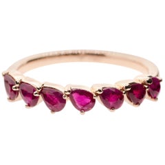 Alessa Dancing Pear Half Eternity Ring 18 Karat Rose Gold Paradise Collection