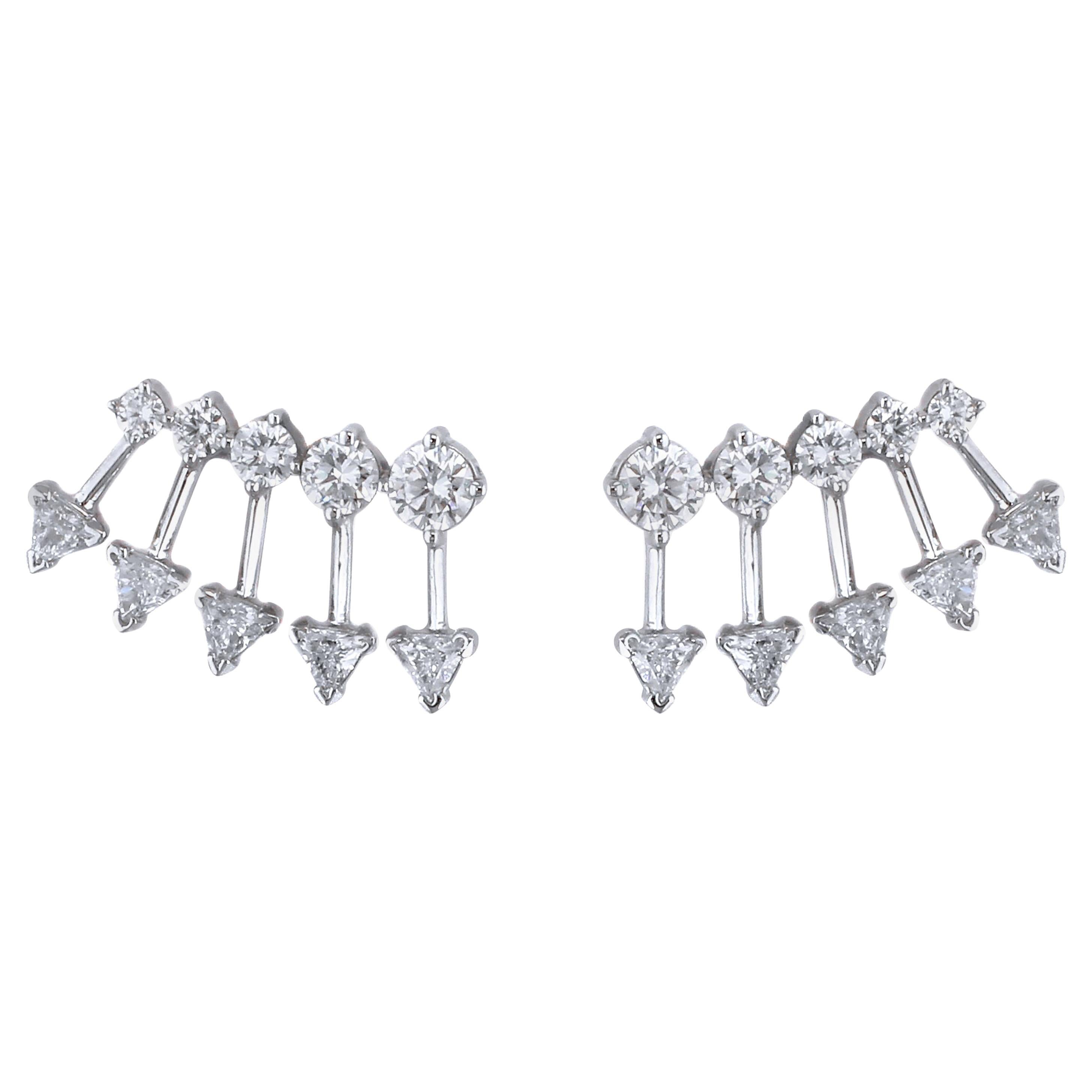 18 Karat Gold and 2.01 Carat Colorless Diamond Spear Earrings by Alessa Jewelry For Sale