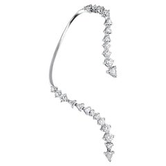 18 Karat Gold and 2.23 Carat Colorless Diamonds Spear Earring Piece by Alessa