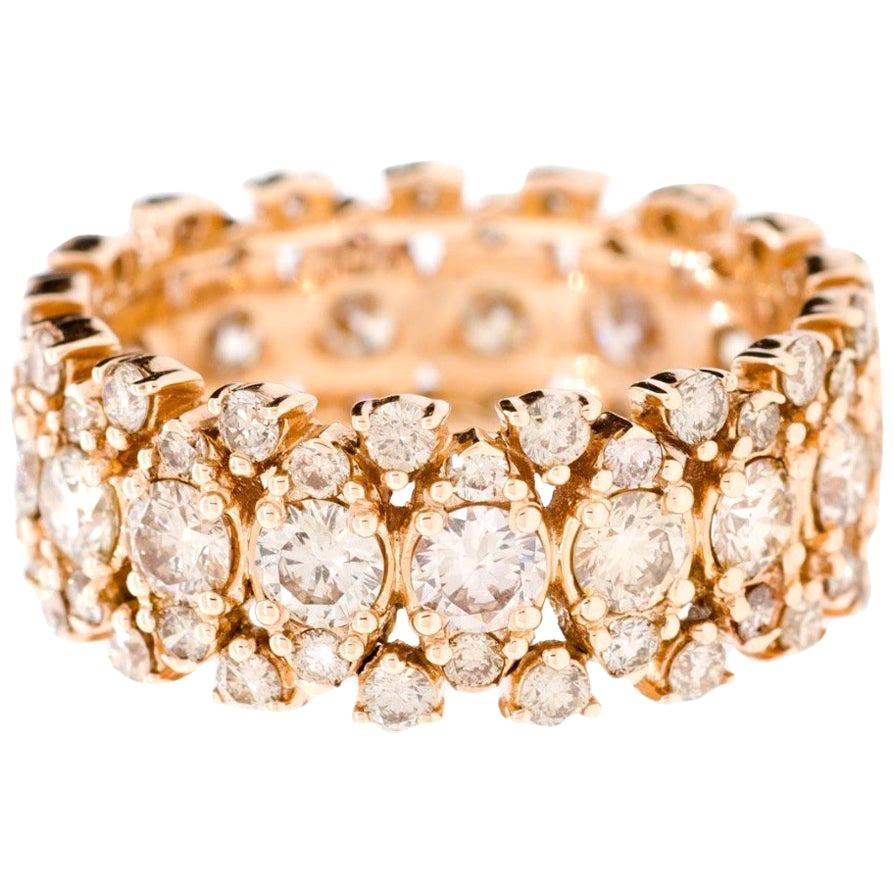 18 Karat Gold and 2.7 Carat Cognac Diamonds Paradise Sunset Ring, Alessa Jewelry For Sale