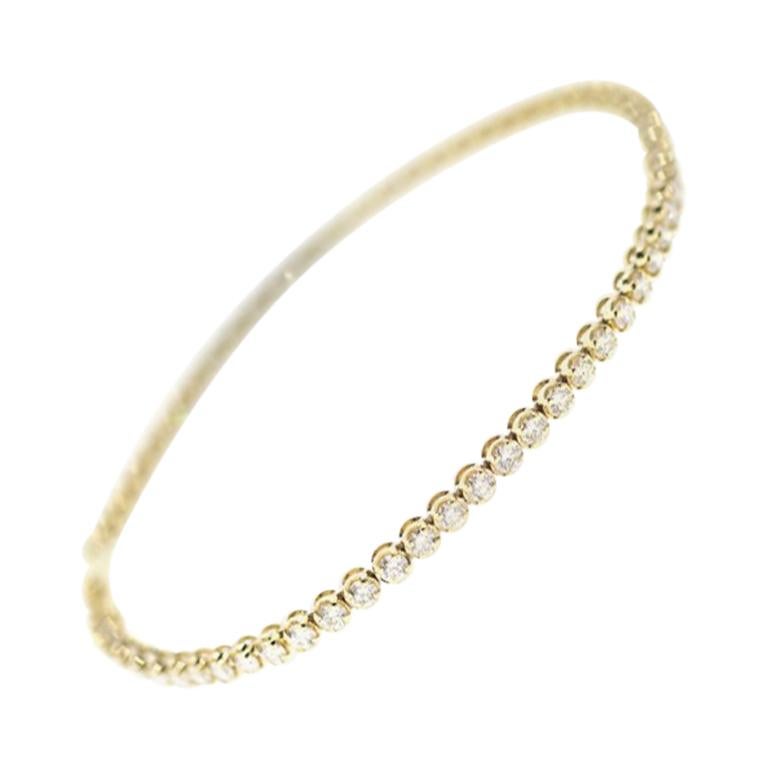 18 Karat Gold and 6.43 Carat White Diamond Tennis Bracelet by Alessa Jewelry For Sale