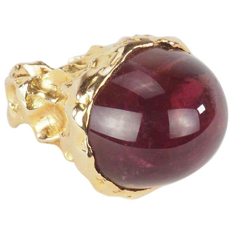 Renaissance Revival Pre-Raphaelite Gold, Garnet and Enamel Ring at ...