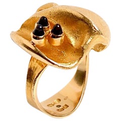 18 Karat Gold and Amethyst Ring Designed by Bjorn Weckstrom, Finland